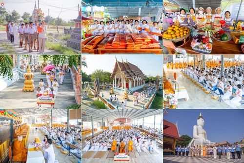 พิธีทอดผ้าป่าทำนุบำรุงศาสนสถาน ในโครงการธรรมยาตรา กตัญญูบูชา มหาปูชนียาจารย์ พระมงคลเทพมุนี(สด จนฺทสโร) พระผู้ปราบมาร อนุสรณ์สถาน 7 แห่ง ปีที่ 13 ณ วัดใหม่นพรัตน์  ต.เนินพระปรางค์ อ.สองพี่น้อง จ.สุพรรณบุรี วันที่ 5 มกราคม พ.ศ. 2568