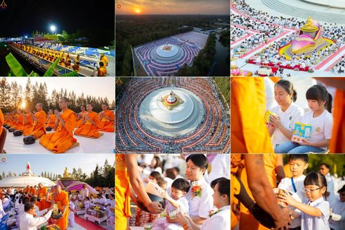 พิธีตักบาตรพระธรรมยาตรา ณ อนุสรณ์สถานคลองบางนางแท่น อ.สามพราน จ.นครปฐม ในโครงการธรรมยาตรา กตัญญูบูชา มหาปูชนียาจารย์ พระมงคลเทพมุนี(สด จนฺทสโร) พระผู้ปราบมาร อนุสรณ์สถาน 7 แห่ง ปีที่ 13 วันที่ 11 มกราคม พ.ศ.2568