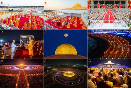 พิธีเวียนประทักษิณและจุดมาฆประทีป ในวันมาฆบูชา วันพุธที่ 12 กุมภาพันธ์ พ.ศ. 2568 ณ พระมหาธรรมกายเจดีย์ วัดพระธรรมกาย