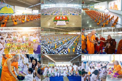 วันอาทิตย์ที่ 2 มีนาคม พ.ศ. 2568 พิธีตักบาตร ข้าวสารอาหารแห้ง ณ บ้านแก้วเรือนทองคุณยายฯ สภาธรรมกายสากล วัดพระธรรมกาย