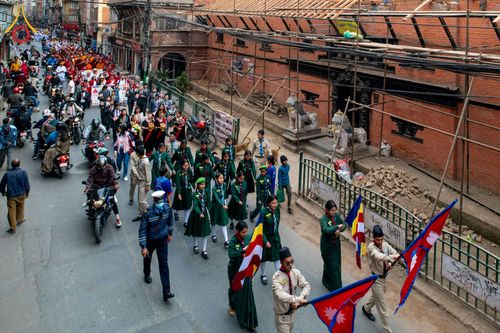 ภาพ No.210137:วันที่ 28 กุมภาพันธ์ พ.ศ.2568 พิธีเปิดโครงการบวชสามเณร พิธีถวายไทยธรรม พิธีขอขมามอบผ้าไตร  ณ เมืองปาตัน ประเทศเนปาล