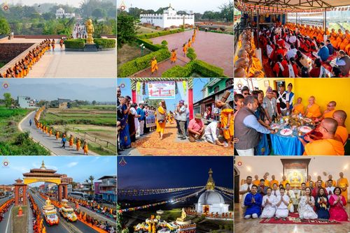 วันที่ 14 - 15 มีนาคม พ.ศ. 2568 คณะสงฆ์และสามเณรเดินธรรมยาตรา ในโครงการบวชสามเณรเนปาล 500 รูป ไปยังสถานที่รอบมายาเทวีและลุมพินีเกรด ณ ลุมพินี ประเทศเนปาล