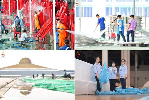 วันที่ 11-28 มีนาคม พ.ศ. 2568 เจ้าหน้าที่ และอาสาสมัคร เตรียมงานบุญวันคุ้มครองโลก ณ วัดพระธรรมกาย