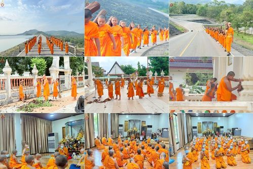 วันอังคารที่ 16 เมษายน พ.ศ. 2568 กิจกรรมสามเณรเดินธรรมยาตรา ในโครงการบรรพชา สามเณรภาคฤดูร้อนปี 2568 ศูนย์ปฏิบัติธรรมเขาคิชฌกูฏ จันทบุรี