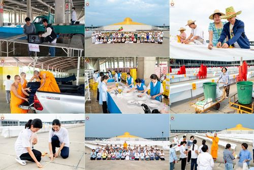 วันที่ 14-15 เมษายน พ.ศ. 2568 การเตรียมงานเครื่องเสียง , การเตรียมงานติดผ้ารับประเคน , การเตรียมงานเครื่องนอนพระสังฆาธิการ , การเตรียมงานจุดนั่งสาธุชน , การเตรียมงานถุงน้ำถ่วงน้ำหนักโต๊ะ , การเตรียมงานภาชนะฉันภัตตาหาร เพื่องานวันคุ้มครองโลก 22 เมษายน พ.ศ