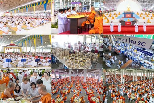 วันอังคารที่ 22 เมษายน พ.ศ. 2568 พิธีมอบปัจจัยช่วยเหลือครู 4 จังหวัดชายแดนภาคใต้ , พิธีกล่าวคำถวายอุปกรณ์ เพื่อเตรียมการต้อนรับคณะสงฆ์ฯ , พิธีกล่าวคำถวายภัตตาหารเป็นสังฆทาน , คณะสงฆ์ฉันภัตตาหารเพล  เนื่องในวันคุ้มครองโลก พิธีถวายมหาสังฆทานแด่คณะสงฆ์