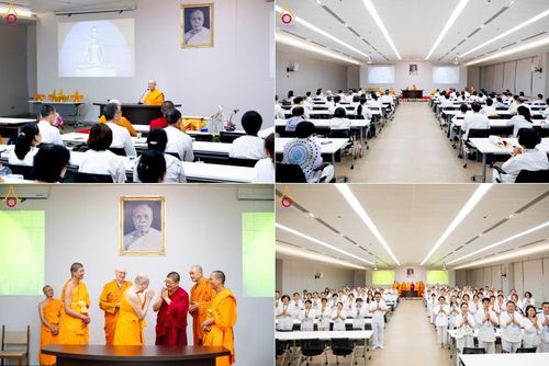 วันที่ 21 เมษายน พ.ศ. 2568 หลวงพ่อทัตตชีโวต้อนรับคณะสงฆ์จีน ณ อาคาร 100 ปี คุณยายมหารัตนอุบาสิกาจันทร์ ขนนกยูง วัดพระธรรมกาย