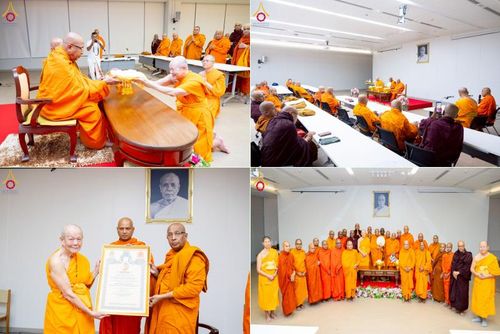 วันที่ 24 เมษายน พ.ศ. 2568 หลวงพ่อทัตตชีโวต้อนรับคณะสงฆ์ศรีลังกา ณ อาคาร 100 ปี คุณยายมหารัตนอุบาสิกาจันทร์ ขนนกยูง วัดพระธรรมกาย