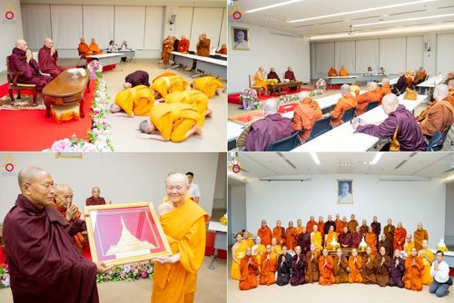 วันที่ 24 เมษายน พ.ศ. 2568 หลวงพ่อทัตตชีโวต้อนรับคณะสงฆ์เมียนมา ณ อาคาร 100 ปี คุณยายมหารัตนอุบาสิกาจันทร์ ขนนกยูง วัดพระธรรมกาย