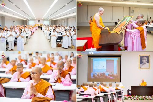 วันที่ 24 เมษายน พ.ศ. 2568 หลวงพ่อทัตตชีโวต้อนรับคณะเมียนมา อุบาสก อุบาสิกา 180 คน ณ อาคาร 100 ปี คุณยายมหารัตนอุบาสิกาจันทร์ ขนนกยูง วัดพระธรรมกาย