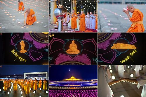 วันวิสาขบูชา วันอาทิตย์ที่ 11 พฤษภาคม พ.ศ. 2568 พิธีจุดวิสาขประทีป ,  พิธีเวียนประทักษิณรอบพระมหาธรรมกายเจดีย์ , พิธีฉลองชัยสวดมนต์บทธัมมจักกัปปวัตตนสูตร ครบ 7,357,000,000 จบ ณ มหารัตนวิหารคด วัดพระธรรมกาย