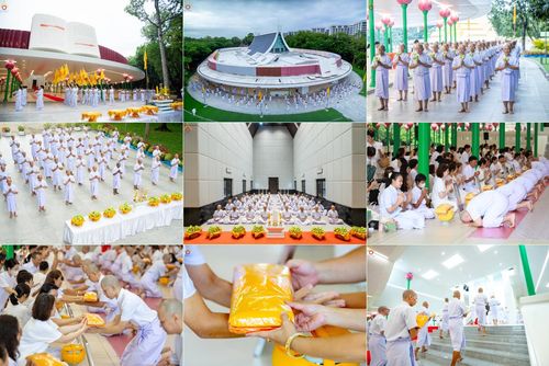 วันเสาร์ที่ 14 มิถุนายน พ.ศ. 2568 พิธีเวียนประทักษิณ , พิธีขอขมารับผ้าไตร ในโครงการบรรพชาอุปสมบทหมู่ ผู้บริหารรุ่นที่ 15 และ อุดมศึกษา รุ่นที่ 52 ณ โบสถ์พระไตรปิฎก วัดพระธรรมกาย