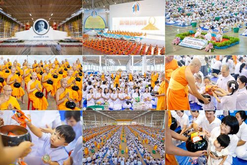 วันที่ 7 กันยายน พ.ศ. 2568 พิธีตักบาตร ข้าวสารอาหารแห้ง ในวันครูผู้ค้นพบวิชชาธรรมกาย ณ บ้านแก้วเรือนทองคุณยายฯ สภาธรรมกายสากล วัดพระธรรมกาย