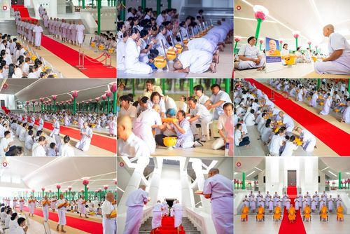 วันเสาร์ที่ 6 กันยายน พ.ศ. 2568 พิธีขอขมา-รับผ้าไตรของนาคธรรมทายาท โครงการอุปสมบทหมู่บูชาธรรมครบรอบ 108 ปี  วันครูผู้ค้นพบวิชชาธรรมกาย ณ โบสถ์พระไตรปิฎก วัดพระธรรมกาย