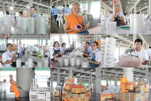 วันที่ 12 กันยายน พ.ศ. 2568 การเก็บงาน จัดเก็บไฟ LED ของเจ้าหน้าที่ทุกสถานะ ณ วิหารคด วัดพระธรรมกาย