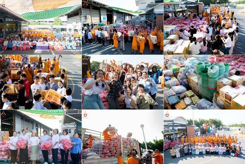 วันที่ 27 พฤศจิกายน พ.ศ. 2568 คณะศิษยานุศิษย์วัดพระธรรมกาย มูลนิธิธรรมกาย มอบอาหารและสิ่งของความช่วยเหลือให้พี่น้องชาวใต้ ผู้ประสบอุทกภัยน้ำท่วม