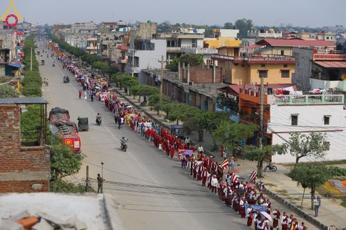 ภาพ No.317006:วันเสาร์ที่ 28 มีนาคม พ.ศ.2569 ธรรมยาตราจาริก ณ ซุ้มประตูลุมพินีเกต(Lumbini Gate) ประเทศเนปาล