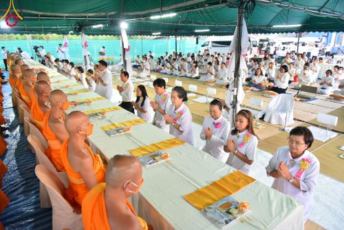 พิธีถวายภัตตาหารเป็นสังฆทาน แด่คณะพระธรรมยาตราฯ วันที่ 10 มกราคม พ.ศ. 2567 ณ อนุสรณ์สถานคลองบางนางแท่น อ.สามพราน จ.นครปฐม