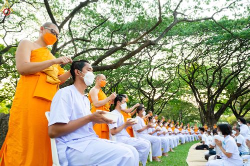 ภาพ No.80098:พิธีตัดปอยผมและปลงผมนาคธรรมทายาท โครงการอุปสมบทหมู่ธรรมทายาท พุทธศาสตร์สากลรุ่นที่ 7 (ภาคฤดูร้อน) วันอาทิตย์ที่ 9 เมษายน พ.ศ.2566