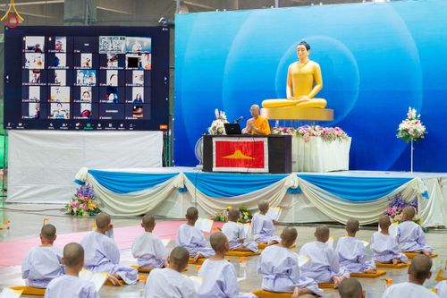 การปฎิบัติธรรมและกิจวัตรกิจกรรม ของนาคธรรมทายาท ในโครงการบรรพชาสามเณรฟื้นฟูพระพุทธศาสนาทั่วไทย และโครงการมัชฌิมธรรมทายาท วันที่ 4 เมษายน พ.ศ. 2566 ณ วัดพระธรรมกาย