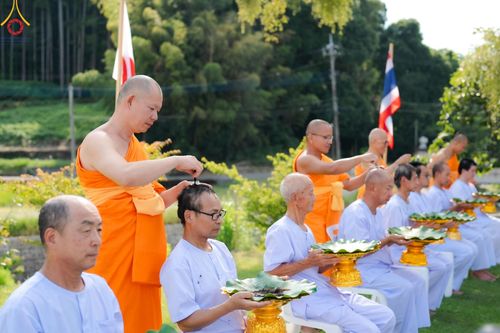 ภาพ No.147481:พิธีตัดปอยผม ขอขมา มอบบาตร ผ้าไตร โครงการปฐมอุปสมบท สมโภชอุโบสถ บูชาธรรม 80 ปี หลวงพ่อธัมมชโย ณ วัดพระธรรมกายโทชิหงิ ประเทศญี่ปุ่น วันพฤหัสบดีที่ 8 สิงหาคม พ.ศ. 2567