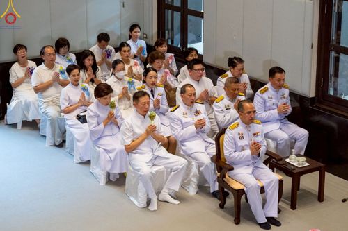 ภาพ No.214807:พิธีต้อนรับสัญญาบัตร พัดยศ พระราชวิเทศวชิรเวที (บัณฑิต วรปญฺโญ) เจ้าอาวาสวัดพระธรรมกายสกอตแลนด์ สหราชอาณาจักร ผู้ช่วยเจ้าอาวาสวัดพระธรรมกาย ณ อุโบสถพระไตรปิฏก วัดพระธรรมกาย