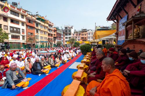 ภาพ No.129778:พิธีตัดปอยผมและแห่นาคธรรมทายาท ในโครงการบรรพชา 1,250 รูป ณ แดนประสูติ สวนลุมพินี ประเทศเนปาล วันที่ 2 มีนาคม พ.ศ. 2567