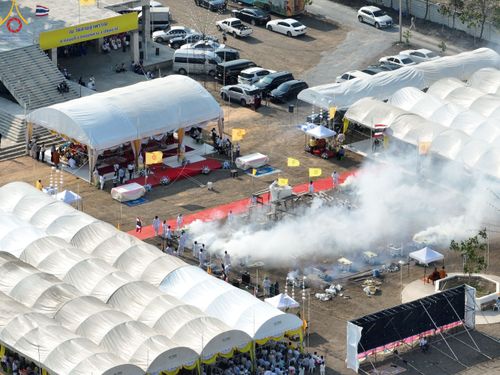 ภาพ No.79532:พิธีเททองหล่อพระประธาน ประจำอุโบสถวัดสายสุวพรรณ ณ มณฑลพิธีฯ ธรรมอุทยาน สัตตมหาสถาน หน้าอุโบสถวัดสายสุวพรรณ ต.คลองสี่ อ.คลองหลวง จ.ปทุมธานี วันเสาร์ที่ 1 เมษายน พ.ศ. 2566