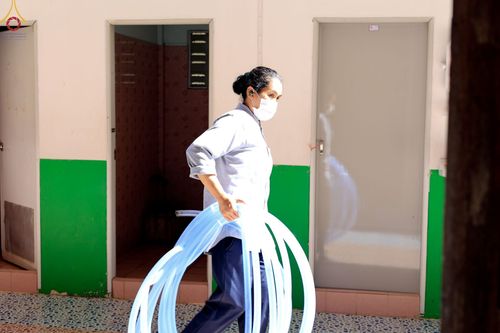 ภาพ No.65926:เจ้าหน้าที่สำนักศรัทธาภิบาล เตรียมงานอุปสมบท ที่วัดป่าโมกวรวิหาร จ.อ่างทอง วันที่ 6 ธันวาคม พ.ศ.2565