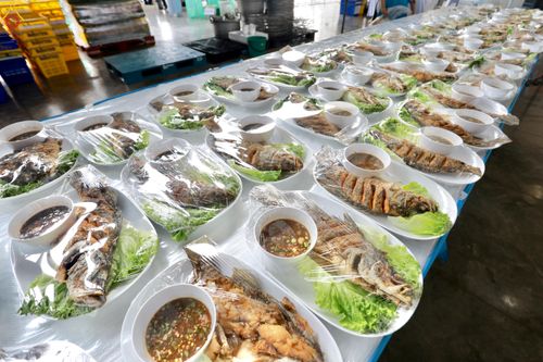 ภาพ No.323752:วันที่ 22 เมษายน พ.ศ.2569(วันคุ้มครองโลก) งานถวายมหาสังฆทาน 40,000 กว่าวัดทั่วประเทศ คณะสงฆ์ฉันภัตตาหารเพล