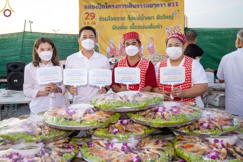 ภาพ No.74935:พิธีถวายภัตตาหารเป็นสังฆทาน แด่คณะพระธรรมยาตราฯ ในโครงการธรรมยาตรากตัญญูบูชา มหาปูชนียาจารย์ พระมงคลเทพมุนี(สด จนฺทสโร) พระผู้ปราบมาร อนุสรณ์สถาน 7 แห่ง ปีที่ 11 วันที่ 29 มกราคม พ.ศ. 2566