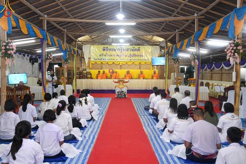 พิธีทอดกฐินสามัคคี และพิธีเทฐานรากอาคาร สร้างโรงทานหมู่บ้านปฎิบัติธรรม ณ ศูนย์อบรมเยาวชนปัตตานี วันที่ 26 พฤศจิกายน พ.ศ. 2566