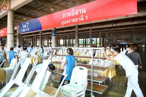 ภาพ No.218641:วันพฤหัสบดีที่ 17 เมษายน พ.ศ. 2568 การเตรียมงานในลานธรรม , สภาธรรมกายสากล , วิหารคด  เพื่องานวันคุ้มครองโลก 22 เมษายน พ.ศ. 2568