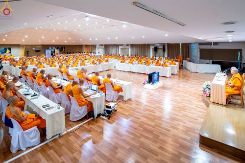 การประชุมประธานส่งเสริมศีลธรรมจังหวัด และเจ้าอาวาสวัดสาขาทั่วประเทศ โครงการกฐินสามัคคีทั่วไทย 5,000 วัด พุทธศักราช 2566 วันเสาร์ที่ 30 กันยายน พ.ศ 2566 ณ ห้องพุทธางกูร สถาบันพัฒนาเยาวชนโลก