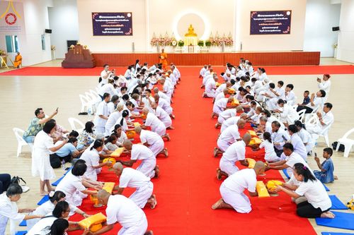 พิธีบรรพชาธรรมทายาท ในโครงการอุปสมบทบูชาธรรม มหาปูชนียาจารย์ พ.ศ. 2566 ณ วัดไชยชุมพลชนะสงคราม จ.กาญจนบุรี วันที่ 6 ธันวาคม พ.ศ. 2566