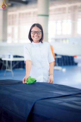 ภาพ No.218230:วันที่ 12-18 เมษายน พ.ศ. 2568 พระภิกษุและเจ้าหน้าที่อาสาสมัคร เตรียมพื้นที่ต้อนรับพักค้างพระสังฆาธิการ เนื่องในงานวันคุ้มครองโลก 22 เมษายน พ.ศ. 2568