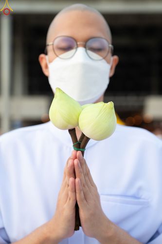 ภาพ No.84056:พิธีเวียนประทักษิณ พิธีวันทาเจดีย์ พิธีขอขมา และมอบผ้าไตร  ในโครงการบรรพชาอุปสมบทหมู่ธรรมทายาทรุ่นเข้าพรรษา และโครงการบรรพชาสามเณรโรงเรียนนานาชาติ รุ่นที่12 ในวันเสาร์ที่ 22 กรกฎาคม พ.ศ. 2566