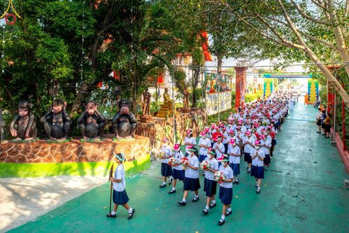 พิธีทอดผ้าป่าทำนุบำรุงศาสนสถาน ณ วัดศรีเมือง ต.ท่าทราย อ.เมืองสมุทรสาคร จ.สมุทรสาคร วันที่ 9 มกราคม พ.ศ. 2567