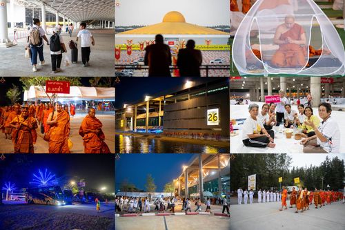 วันที่ 22 เมษายน พ.ศ.2569 (วันคุ้มครองโลก) งานถวายมหาสังฆทาน 40,000 กว่าวัดทั่วประเทศ บรรยากาศพระสังฆาธิการและสาธุชน  เดินทางเข้าวัดพระธรรมกาย และพักค้าง ตั้งแต่ ตอนเย็นวันที่ 21  ถึงเช้าวันที่ 22