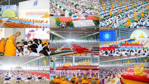 ภาพ No.78790:พิธีตักบาตร ข้าวสารอาหารแห้ง พิธีบูชาข้าวพระ ในวันอาทิตย์ต้นเดือนที่ 2 เมษายน พ.ศ. 2566