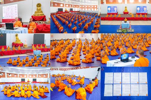 ภาพ No.315211:​วันอาทิตย์ที่ 22 มีนาคม พ.ศ.2569 สามเณรธรรมทายาทเนปาล 500 รูป ฟังธรรม สวดมนต์ ปฏิบัติธรรมร่วมกัน  ณ International Assembly and Meditation Hall Lumbini