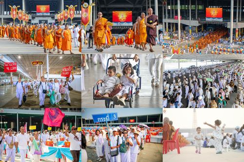 วันที่ 22 เมษายน พ.ศ.2569 (วันคุ้มครองโลก) งานถวายมหาสังฆทาน 40,000 กว่าวัดทั่วประเทศ บรรยากาศพระสังฆาธิการและสาธุชน  เดินทางเข้าลานธรรม วัดพระธรรมกาย