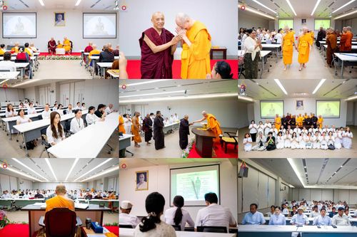 ภาพ No.313076:วันที่ 4 มีนาคม พ.ศ. 2559 หลวงพ่อทัตตชีโว รองเจ้าอาวาสวัดพระธรรมกาย ได้เมตตาถวายการต้อนรับปฏิสันถารพระอาคันตุกะจาก 19 ประเทศ ที่เดินทางมาร่วมงานวันมาฆบูชา ณ วัดพระธรรมกาย