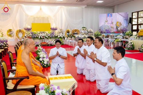 ภาพ No.315317:วันอังคารที่ 24 มีนาคม พ.ศ. 2569 พิธีบำเพ็ญกุศล คุณพ่อณรงค์ จินตมากุล  สิริอายุ 99 ปี 11 เดือน โยมบิดา พระครูปลัดรัตนวีรวัฒน์ (รังสฤษดิ์ อิทฺธิจินตโก) ที่ปรึกษาเจ้าคณะจังหวัดปทุมธานี เจ้าอาวาสวัดพระธรรมกาย  ณ ห้องปลูกศรัทธา 2 วัดพระธรรมกาย ปทุมธานี