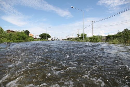 ภาพ No.3790:มูลนิธิธรรมกายช่วยภัยน้ำท่วม ปี พ.ศ.2554 ที่ ต.เกาะเรียน พระนครศรีอยุธยา