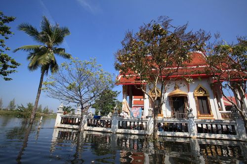 ภาพ No.4064:มูลนิธิธรรมกายช่วยภัยน้ำท่วม ปี พ.ศ.2554 ที่วัดเขียนเขต