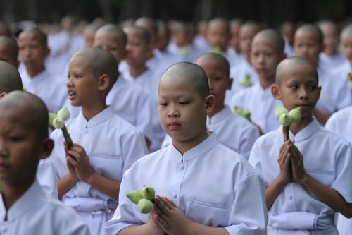 ภาพ No.4603:พิธีบรรพชาธรรมทายาทภาคฤดูฝนรุ่นที่ 1 และยุวชนรอบวัดรุ่นที่ 4