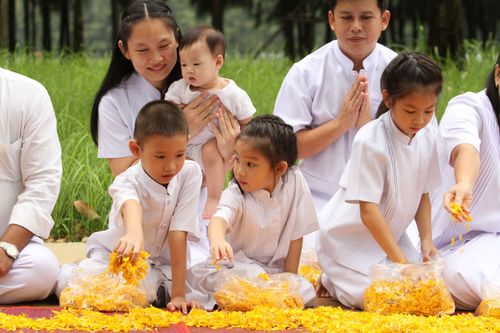 ภาพ No.5268:ภาพโปรยกลีบดอกดาวรวยต้อนรับคณะพระธุดงค์