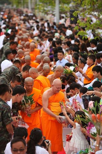 ภาพ No.9020:ประมวลภาพประเพณีตักบาตรดอกไม้ พระ 3,000 รูป