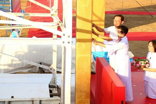 ภาพ No.11963:ประมวลภาพพิธีโปรยทรายและตอกเสาเข็มมงคล "พระมหาเจดีย์ทัตตชีโว"